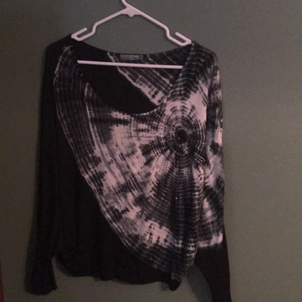 Fun black sequenced blouse